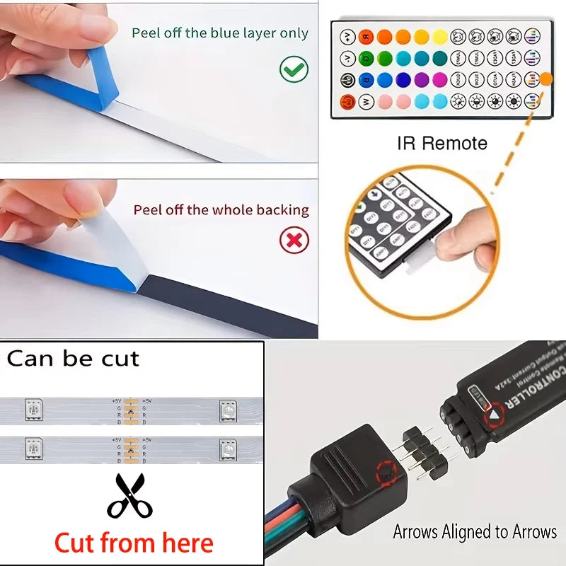 Velmora RGB LED Strip Lights with Remote & App Control