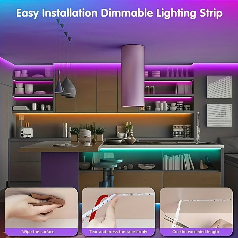 Velmora RGB LED Strip Lights with Remote & App Control