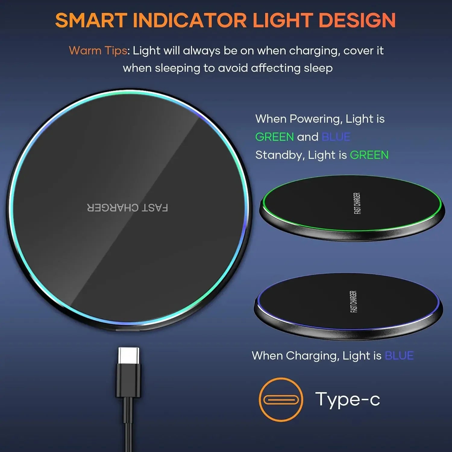 Velmora Fast Wireless Charger for iPhone & Samsung